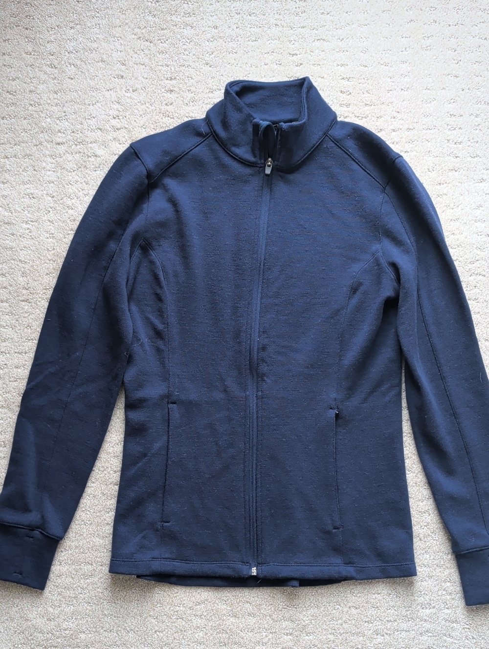 Ibex Navy Full-Zip Merino Wool Jacket